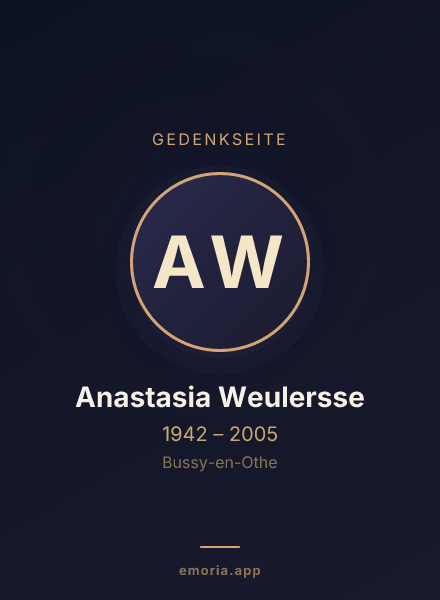 Gedenkportrait von Anastasia Weulersse