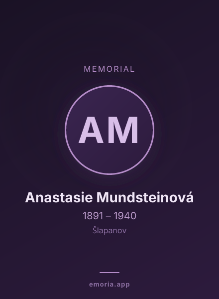 Memorial portrait of Anastasie Mundsteinová