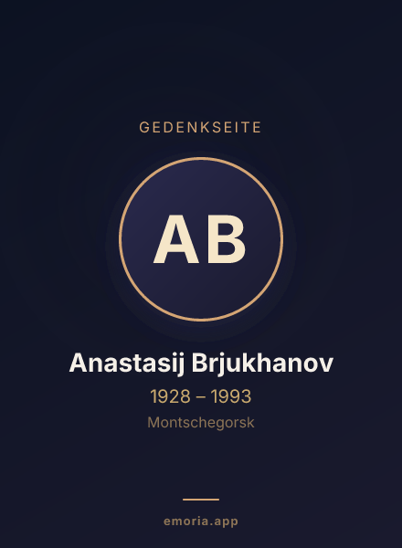 Gedenkportrait von Anastasij Brjukhanov