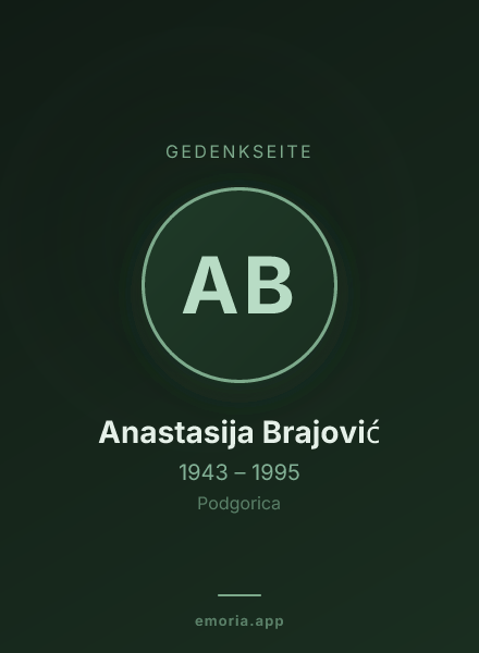 Gedenkportrait von Anastasija Brajović
