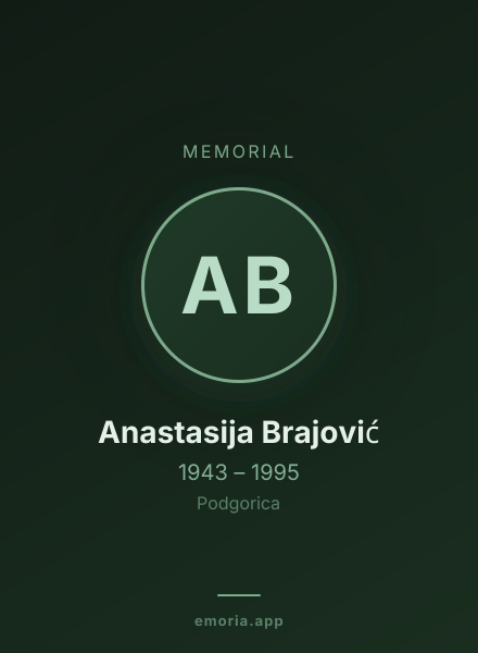 Memorial portrait of Anastasija Brajović