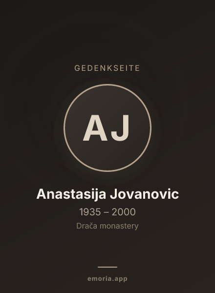 Gedenkportrait von Anastasija Jovanovic