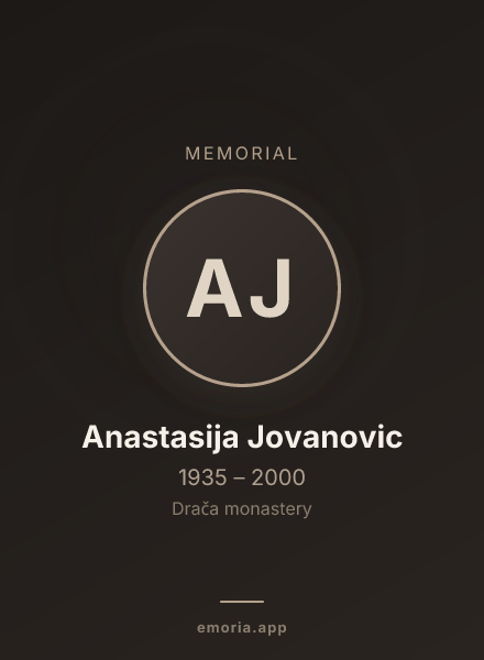 Memorial portrait of Anastasija Jovanovic