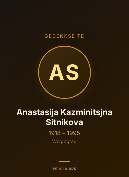 Gedenkportrait von Anastasija Kazminitsjna Sitnikova