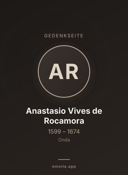 Gedenkportrait von Anastasio Vives de Rocamora