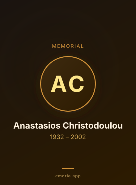 Memorial portrait of Anastasios Christodoulou