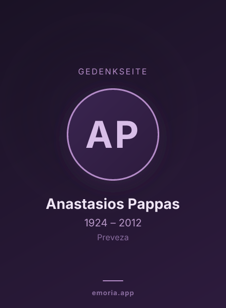 Gedenkportrait von Anastasios Pappas