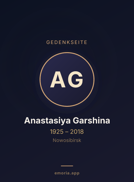 Gedenkportrait von Anastasiya Garshina