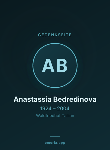 Gedenkportrait von Anastassia Bedredinova