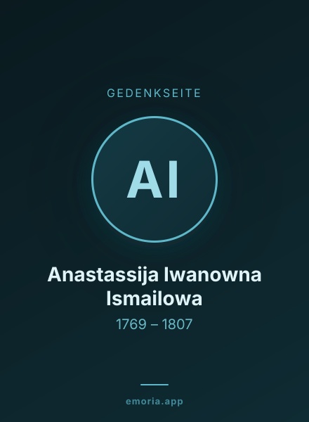 Gedenkportrait von Anastassija Iwanowna Ismailowa