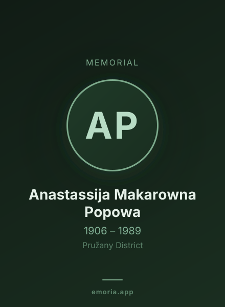 Memorial portrait of Anastassija Makarowna Popowa