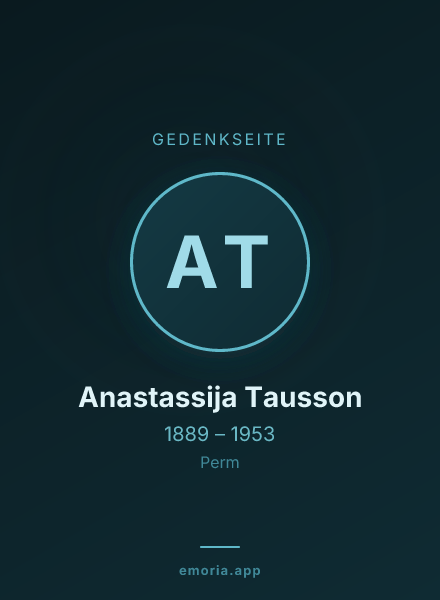 Gedenkportrait von Anastassija Tausson