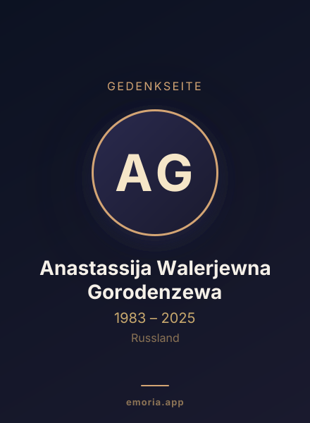 Gedenkportrait von Anastassija Walerjewna Gorodenzewa