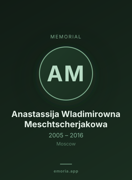 Memorial portrait of Anastassija Wladimirowna Meschtscherjakowa