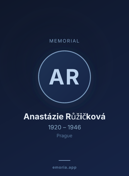 Memorial portrait of Anastázie Růžičková