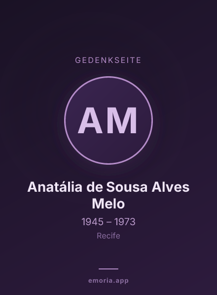 Gedenkportrait von Anatália de Sousa Alves Melo