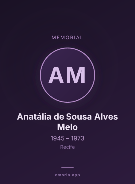 Memorial portrait of Anatália de Sousa Alves Melo