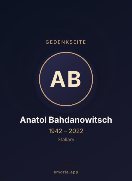 Gedenkportrait von Anatol Bahdanowitsch