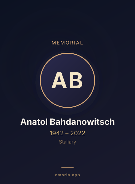 Memorial portrait of Anatol Bahdanowitsch