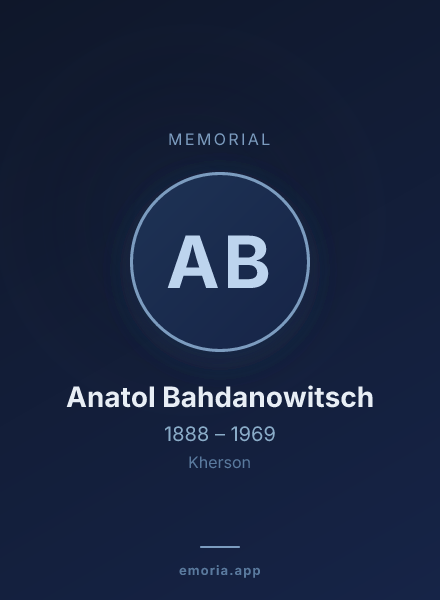 Memorial portrait of Anatol Bahdanowitsch