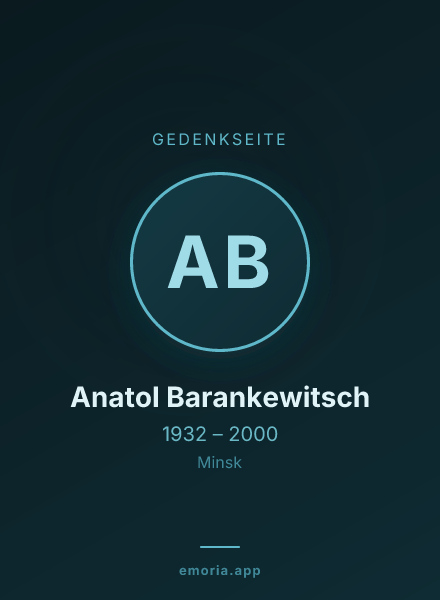 Gedenkportrait von Anatol Barankewitsch