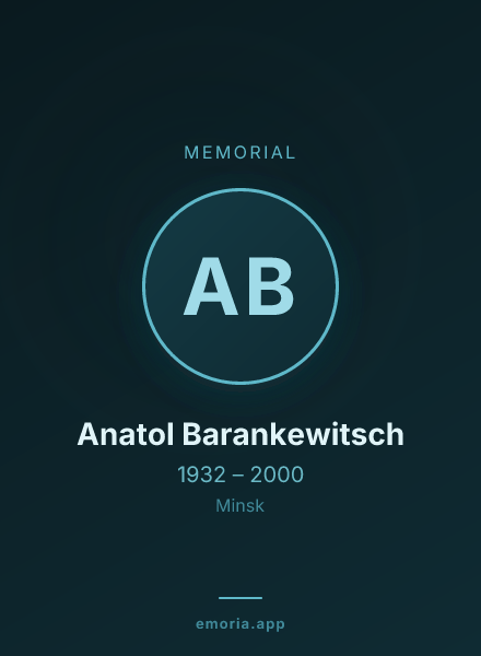 Memorial portrait of Anatol Barankewitsch