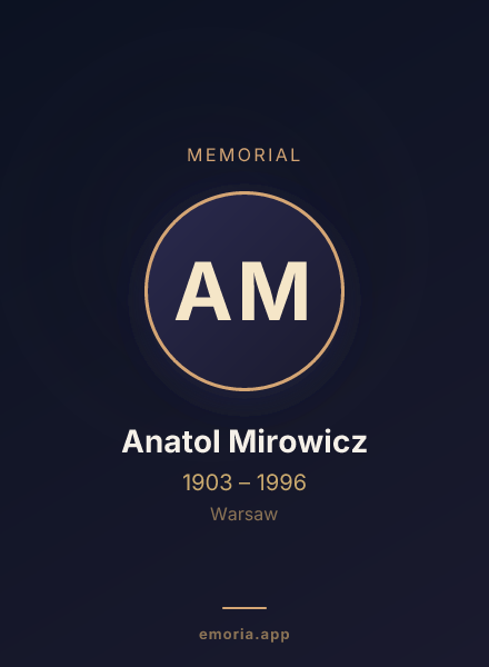 Memorial portrait of Anatol Mirowicz