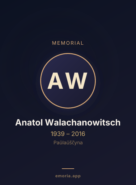 Memorial portrait of Anatol Walachanowitsch