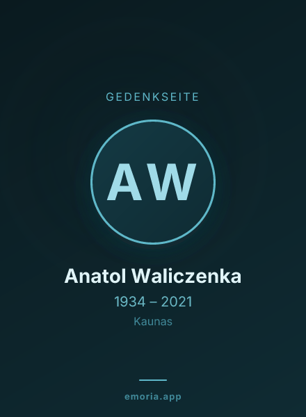 Gedenkportrait von Anatol Waliczenka