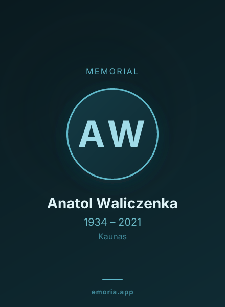 Memorial portrait of Anatol Waliczenka