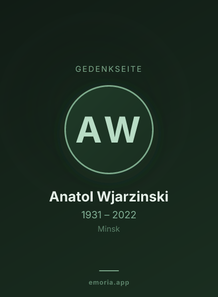 Gedenkportrait von Anatol Wjarzinski