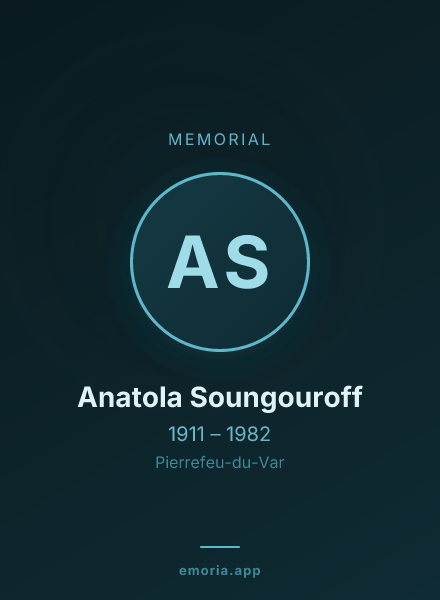 Memorial portrait of Anatola Soungouroff