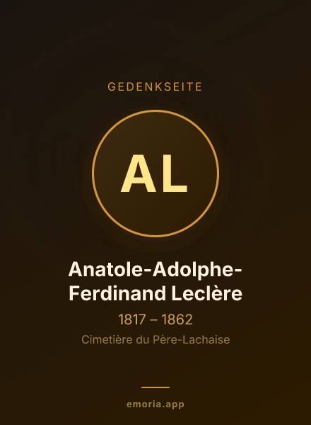 Gedenkportrait von Anatole-Adolphe-Ferdinand Leclère