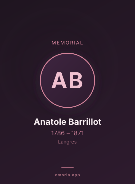 Memorial portrait of Anatole Barrillot