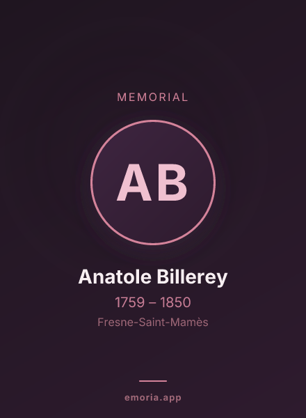 Memorial portrait of Anatole Billerey