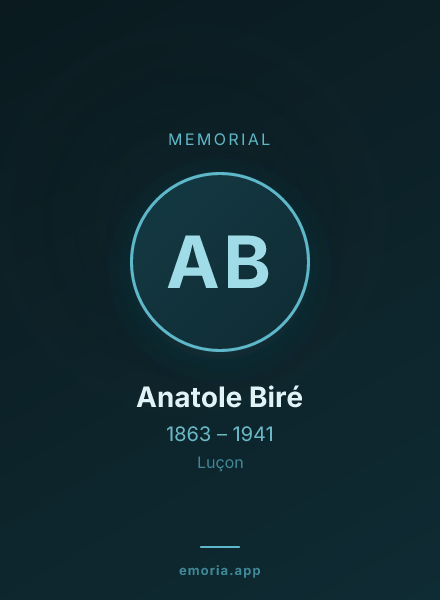 Memorial portrait of Anatole Biré