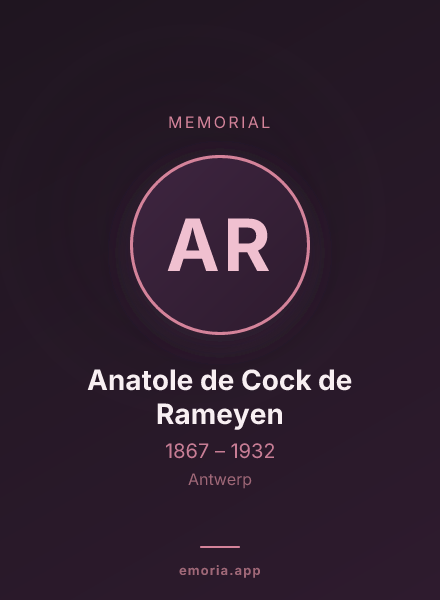 Memorial portrait of Anatole de Cock de Rameyen