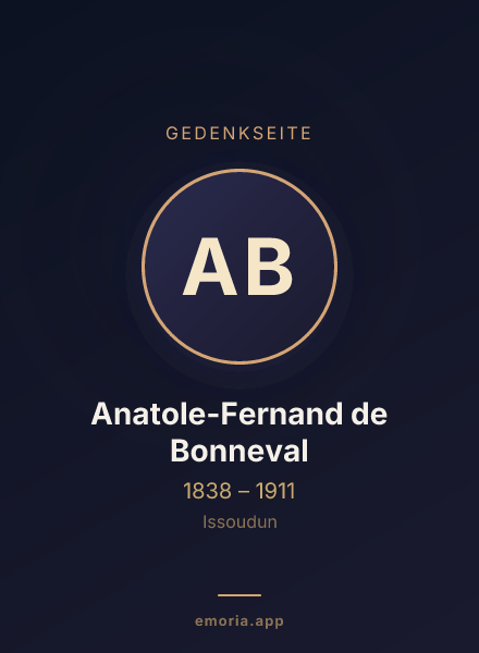 Gedenkportrait von Anatole-Fernand de Bonneval
