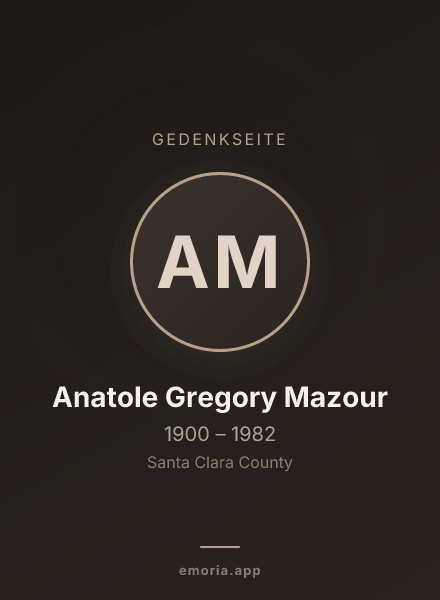 Gedenkportrait von Anatole Gregory Mazour