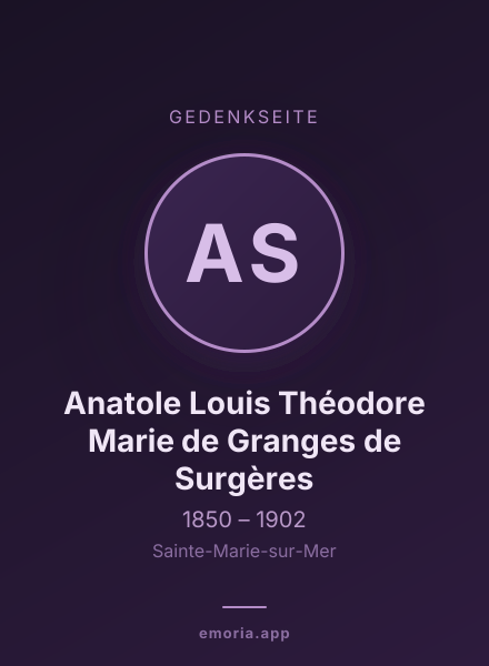 Gedenkportrait von Anatole Louis Théodore Marie de Granges de Surgères