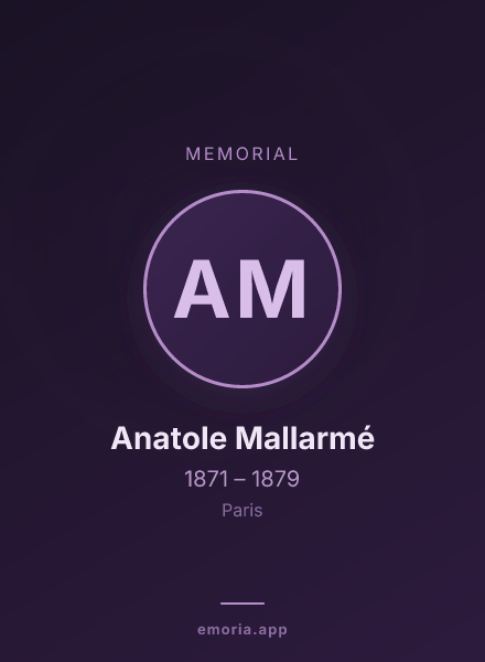 Memorial portrait of Anatole Mallarmé