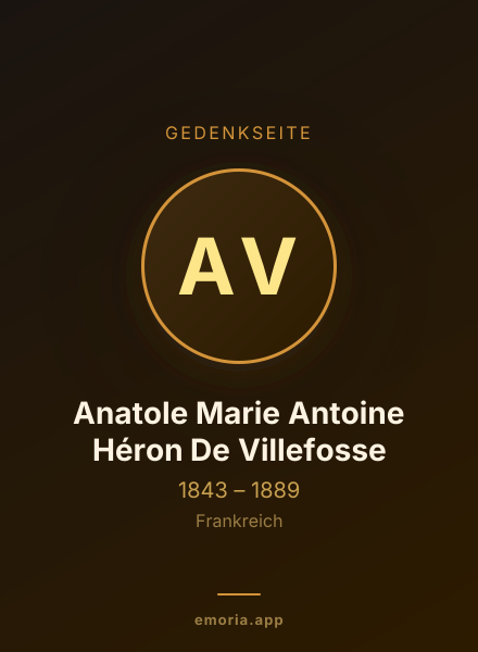 Gedenkportrait von Anatole Marie Antoine Héron De Villefosse