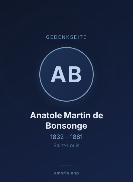 Gedenkportrait von Anatole Martin de Bonsonge
