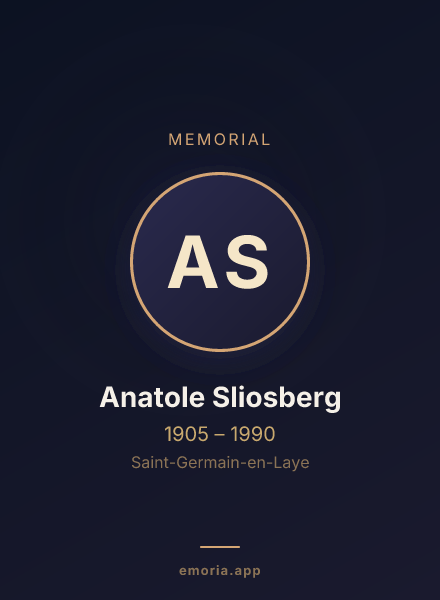 Memorial portrait of Anatole Sliosberg