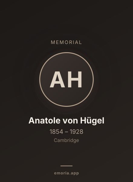 Memorial portrait of Anatole von Hügel