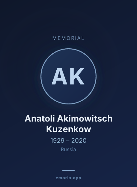 Memorial portrait of Anatoli Akimowitsch Kuzenkow