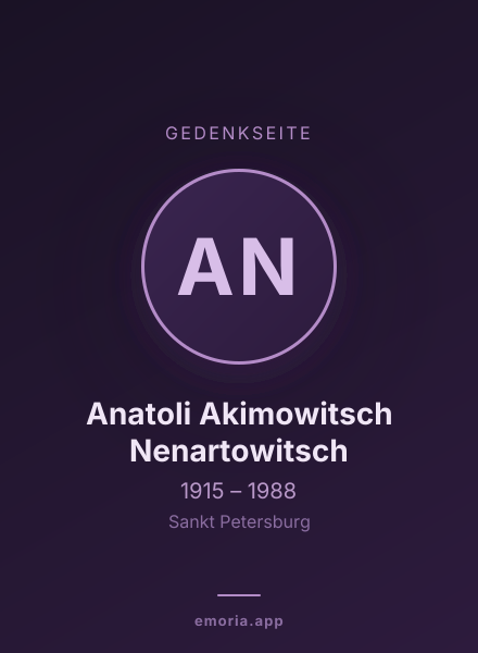 Gedenkportrait von Anatoli Akimowitsch Nenartowitsch