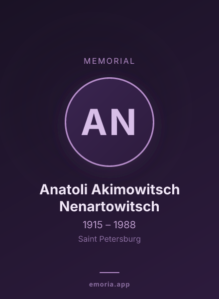 Memorial portrait of Anatoli Akimowitsch Nenartowitsch