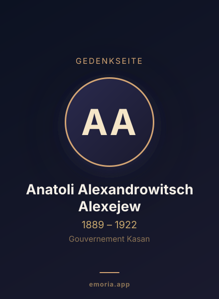 Gedenkportrait von Anatoli Alexandrowitsch Alexejew
