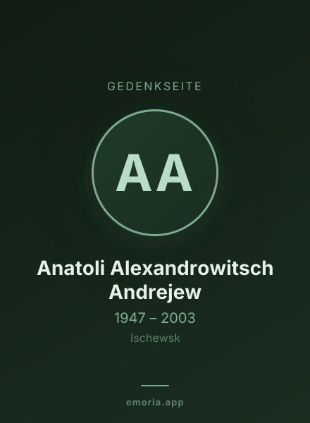 Gedenkportrait von Anatoli Alexandrowitsch Andrejew